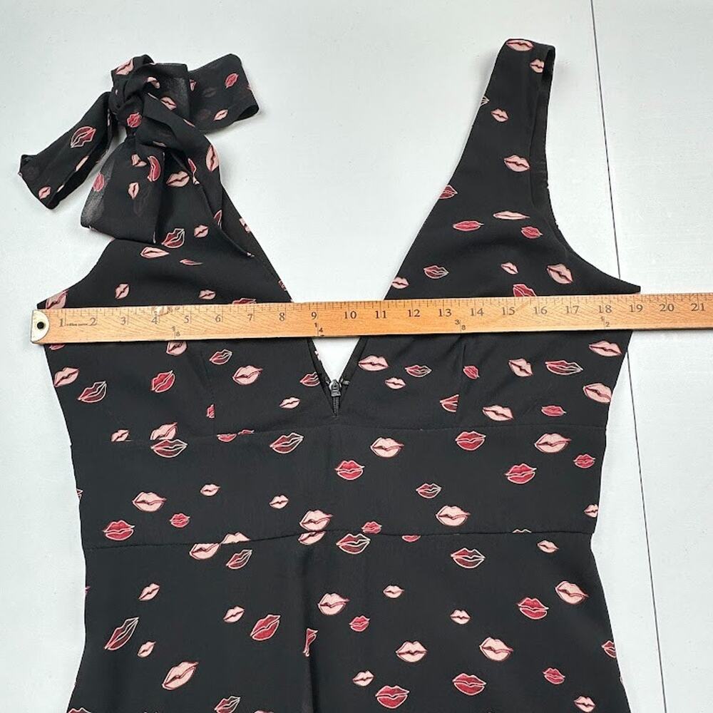 Hutch Dress Womens 10 Black Lips Sleeveless V Neck Feminine Romantic Whimsy - Picture 11 of 15